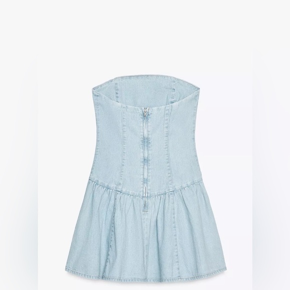 Zara TRF DENIM BANDEAU DRESS - Picture 5 of 5